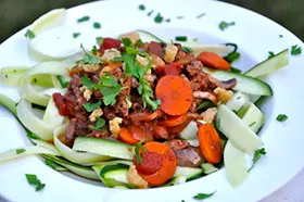 Turkey Spaghetti over Zucchini Noodles